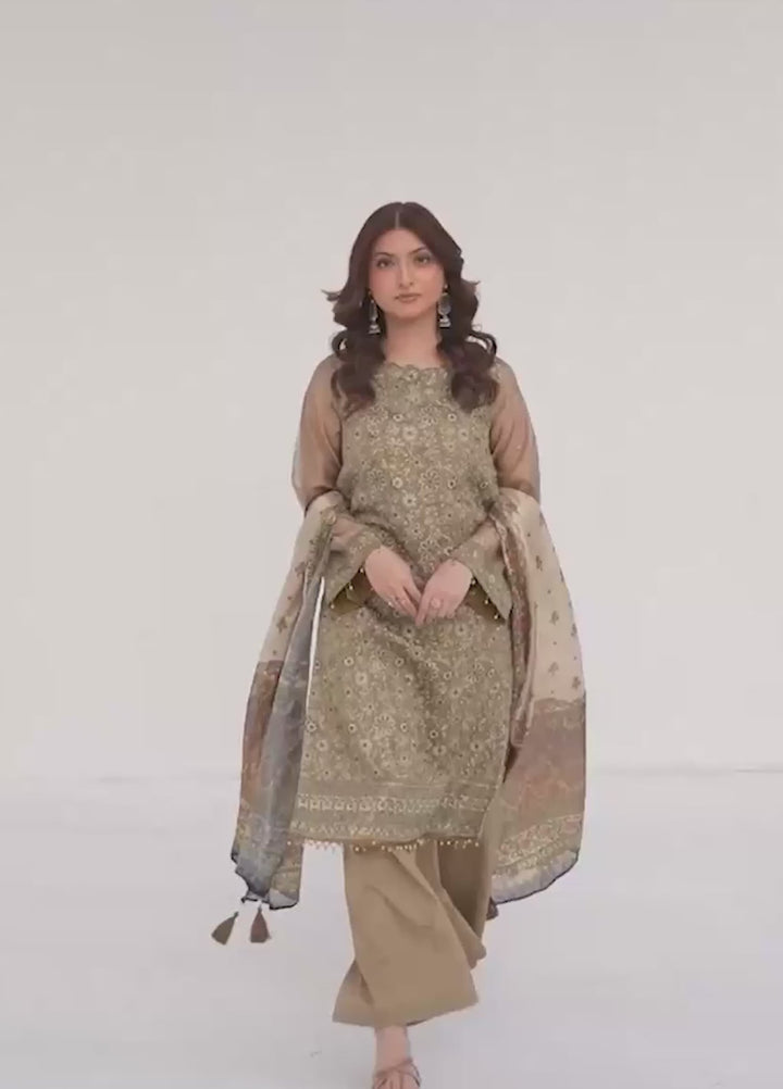 Salitex Unstitched Embroidered Cotton Net 3 Piece Suit SUNW7NO101 - Festive Collection