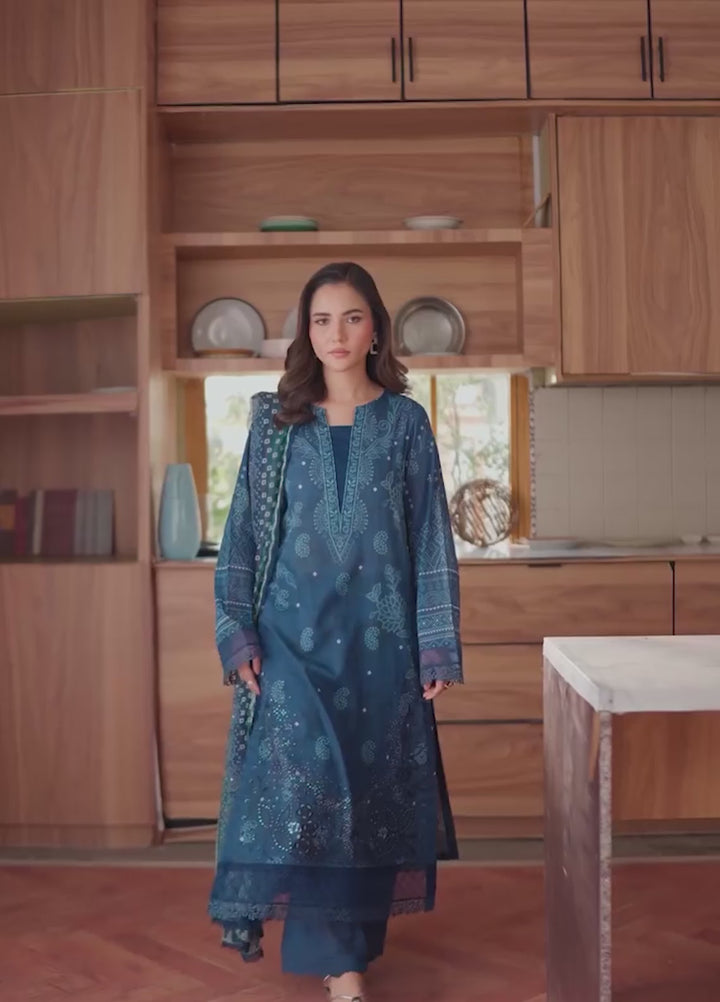 Chunri by Daria Unstitched Embroidered Lawn 3 Piece Suit DC26UCL DA-109 - Casual Collection