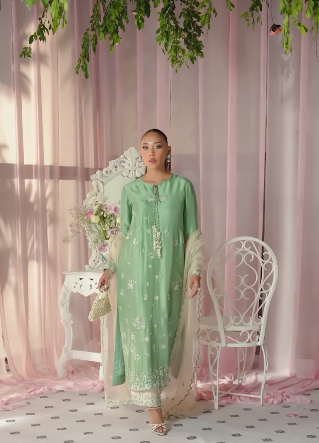 Sera From Nizka By Nida Rehan RTW Hand work Organza 3 Piece Suit Anora - Festive Collection