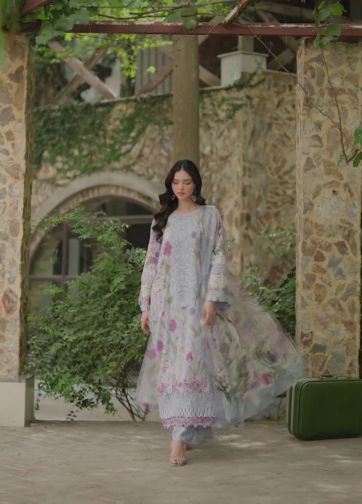 Signature by Elaf Unstitched Embroidered Lawn 3 Piece Suit EL26USLE Ariana ESG-5A - Eid Collection