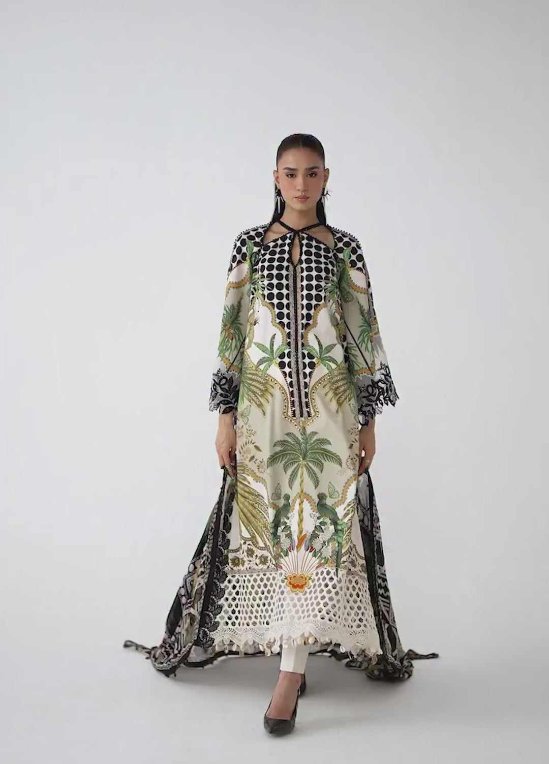 M Prints by Maria B Unstitched Printed Lawn 3 Piece Suit MB26UMP D-05 A - Summer Collection