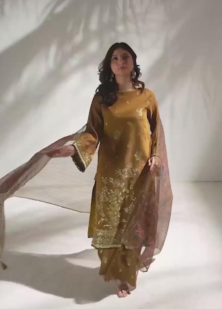Salitex Unstitched Embroidered Cotton Silk 3 Piece Suit SUNW7NO107 - Festive Collection