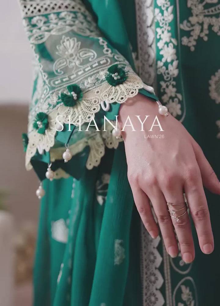 Shanaya by Mahnur Unstitched Lawn Embroidered 3 Piece Suit MN26US SN-04 - Summer Collection