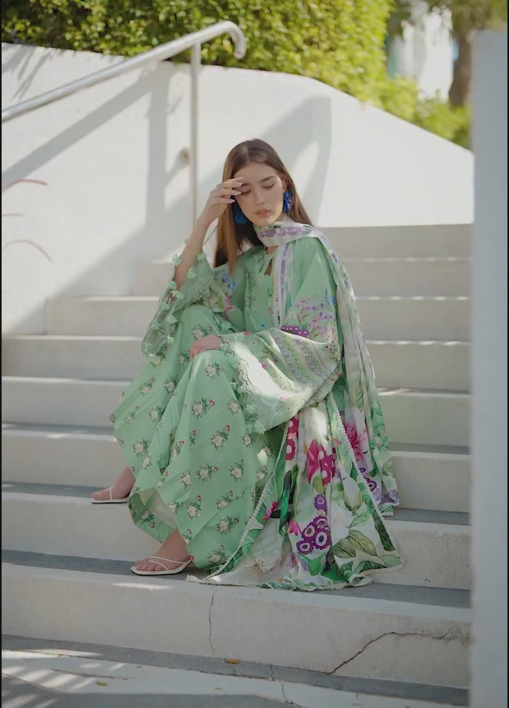 Santorini by Elaf Unstitched Lawn Printed 3 Piece Suit EL26US EPN-7A TEAL ME - Summer Collection