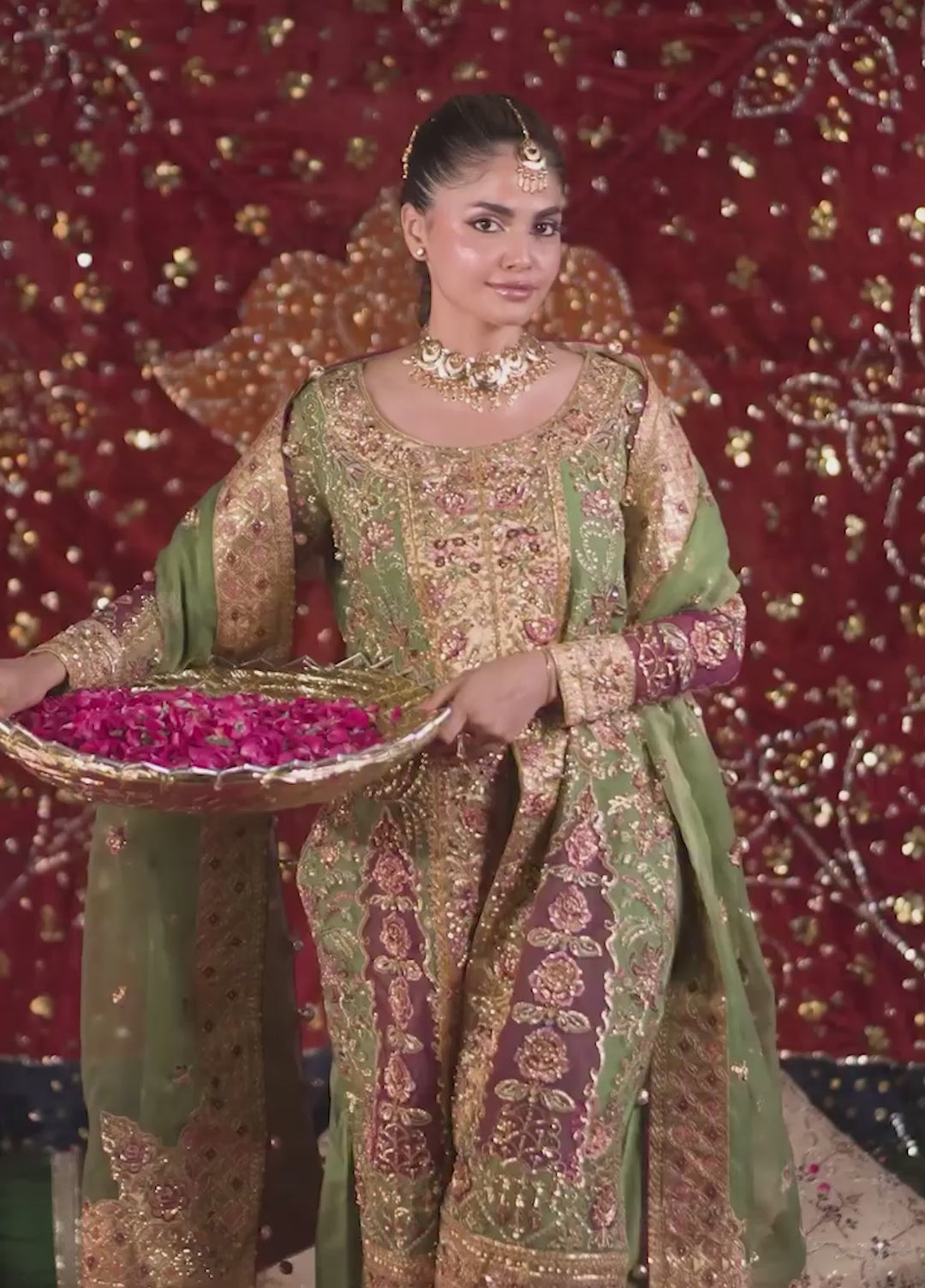 Jhil Mil by Maria Osama Khan Embroidered Organza Suits Unstitched 3 Piece MOK25JM Shabnum - Wedding Collection