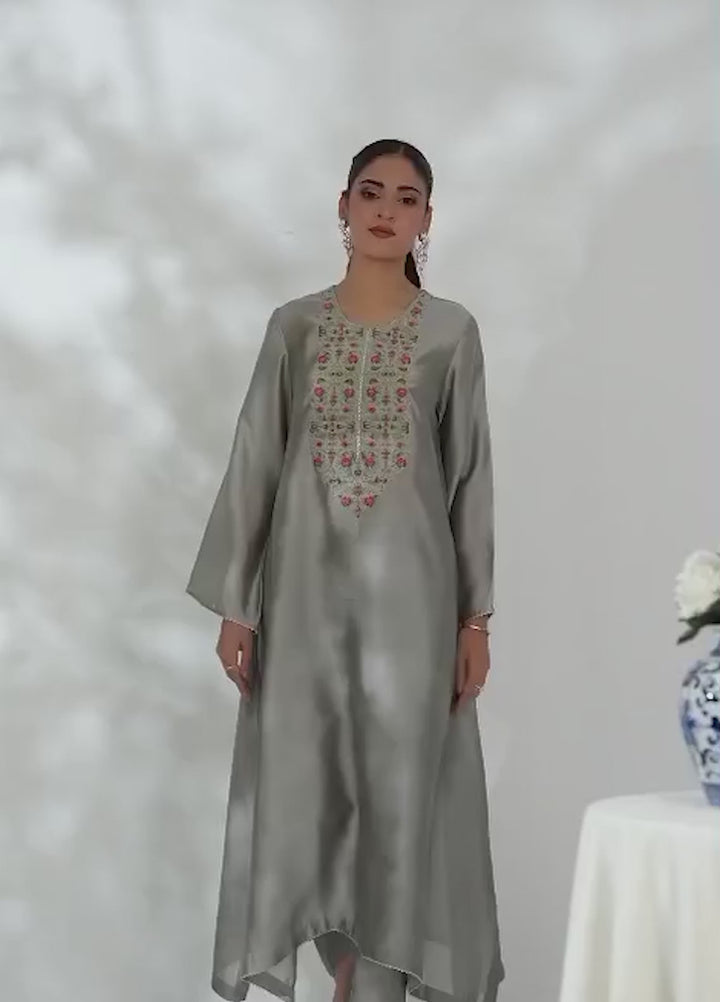 Silcot Pret Embroidered Silk Ensemble Noor Elan - Winter Collection