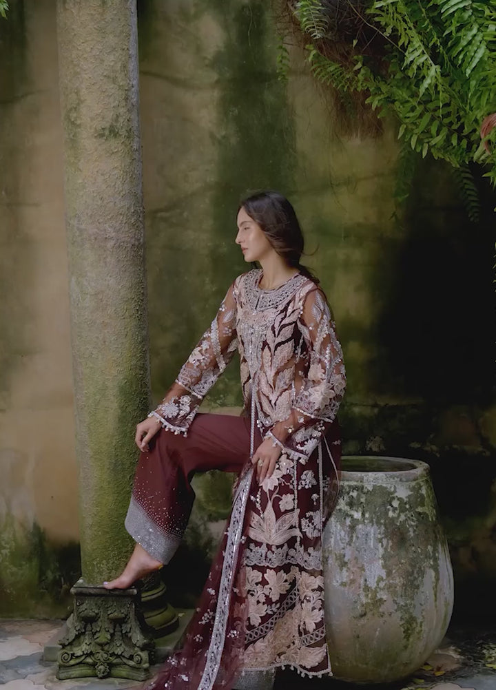 Lavie Haute by Esmel Unstitched Wedding Embroidered Net Suits 3 Piece EML25WU D-104 Cleora - Wedding Collection