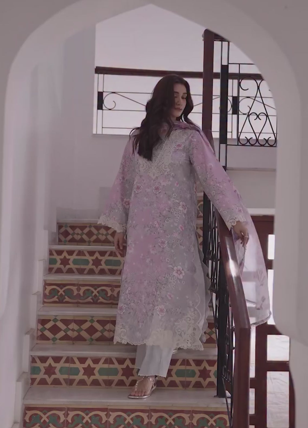 Summer Lines by Neeshay Unstitched Printed Lawn 3 Piece Suit NSH26ULS BLUSHMERE - Eid Collection