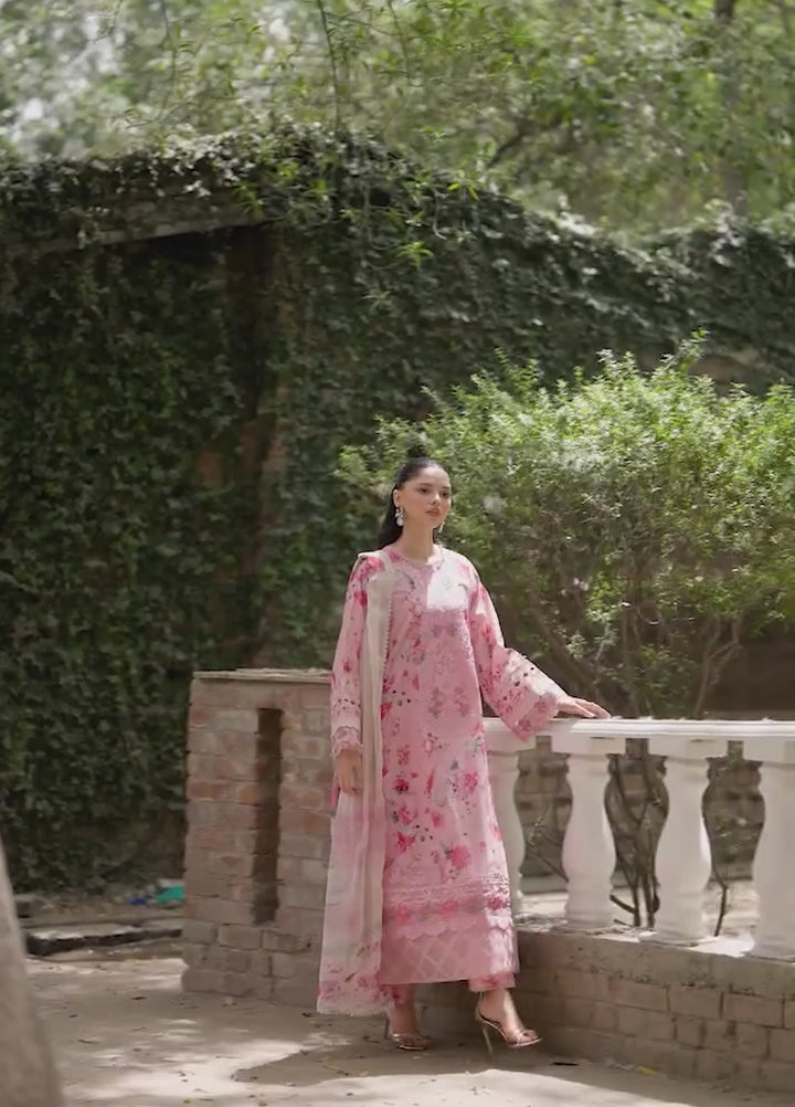 Signature by Elaf Unstitched Embroidered Lawn 3 Piece Suit EL26USLE Mira ESG-4B - Eid Collection