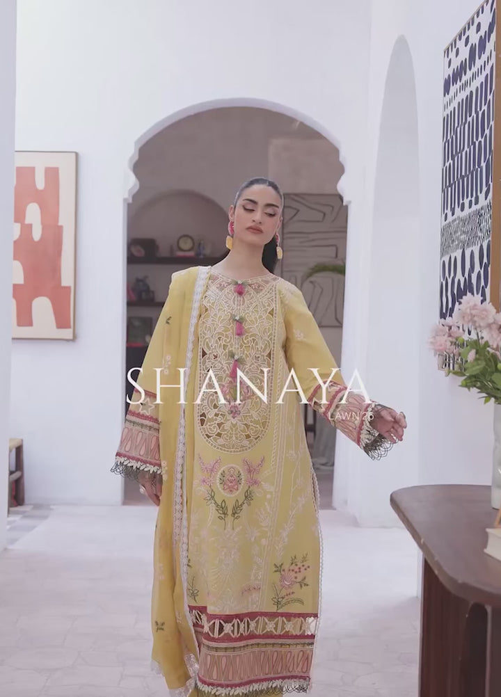 Shanaya by Mahnur Unstitched Lawn Embroidered 3 Piece Suit MN26US SN-01 - Summer Collection