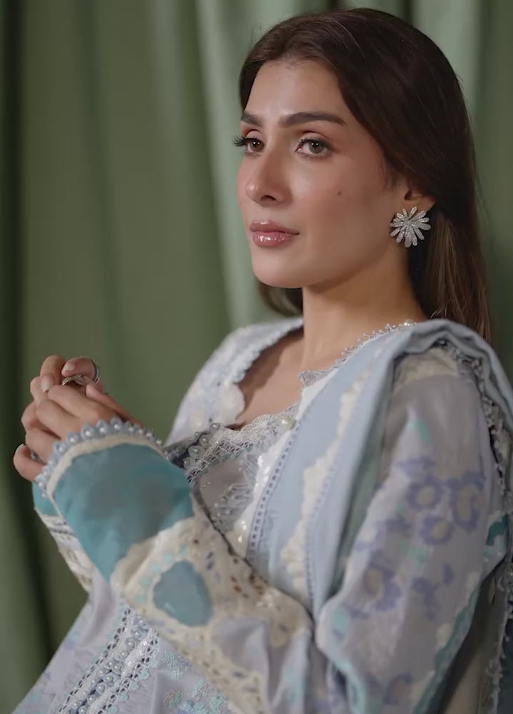 A-Lawn by Afrozeh Unstitched Embroidered Lawn 3 Piece Suit AF26UAL Chloris FWU-0068-3PO - Eid Collection