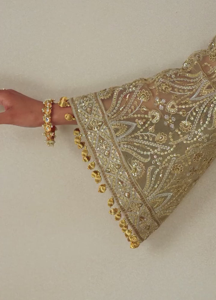 Aik Shaam by AIK Atelier Unstitched Net Embroidered 3 Piece Suit AIK26US D-03 - Wedding Collection