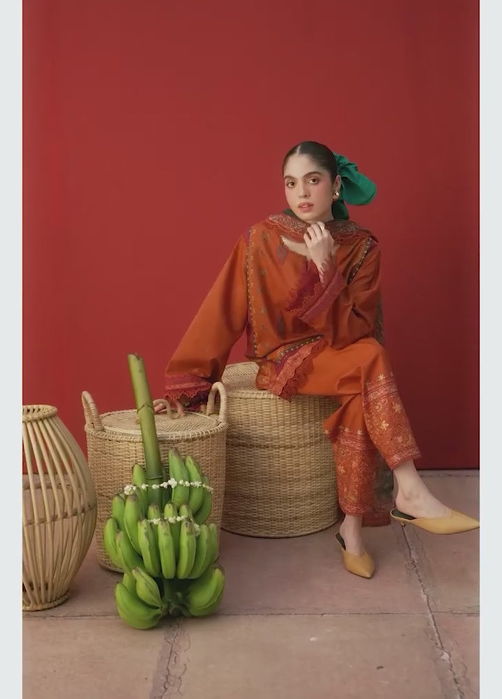 Laanem by Saira Rizwan Unstitched Embroidered Lawn 3 Piece Suit SR26ULL AZAI-B - Summer Collection