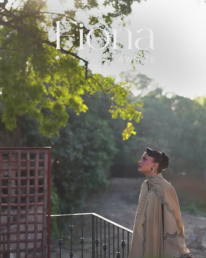 Fiona by Mahnur Unstitched Embroidered Lawn 3 Piece Suit MN26UFL F-04 - Summer Collection
