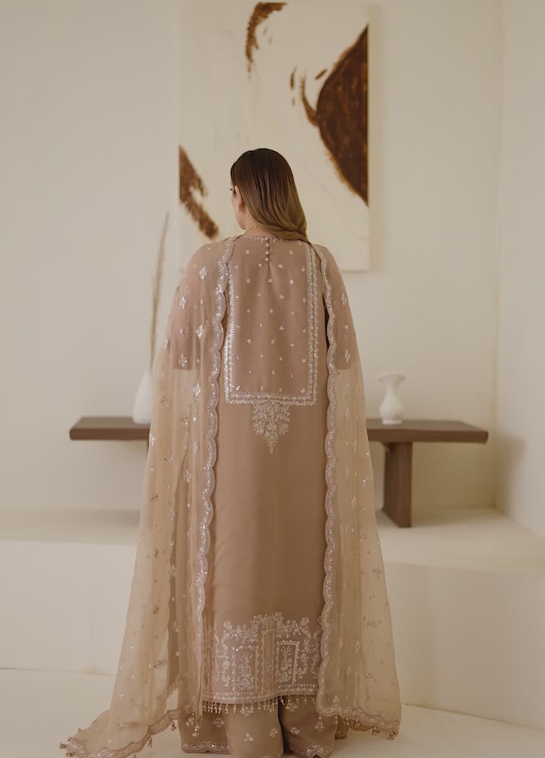 Aymal by Alizeh Fashion Handcrafted Unstitched Embroidered Chiffon 3 Pcs Suit AF26UAC 01-DISE - Festive Collection