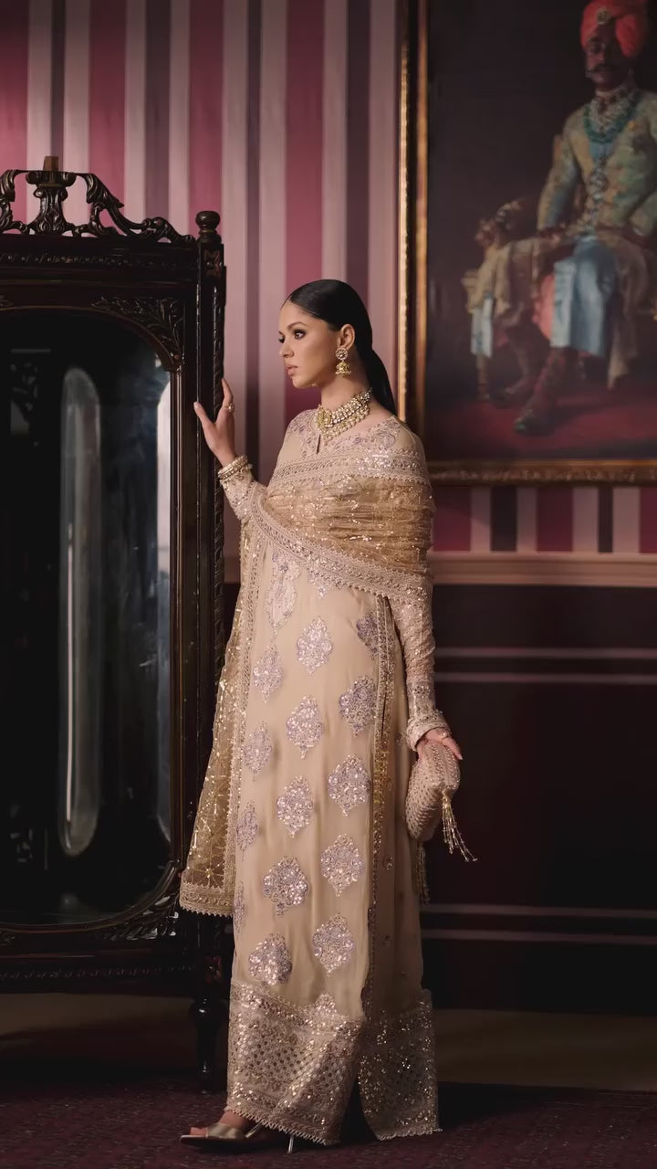 Royale Eternel by Roheenaz Unstitched Embroidered Chiffon 3 Piece Suit RN26URE Empress Glow RUNCH260104 - Wedding Collection