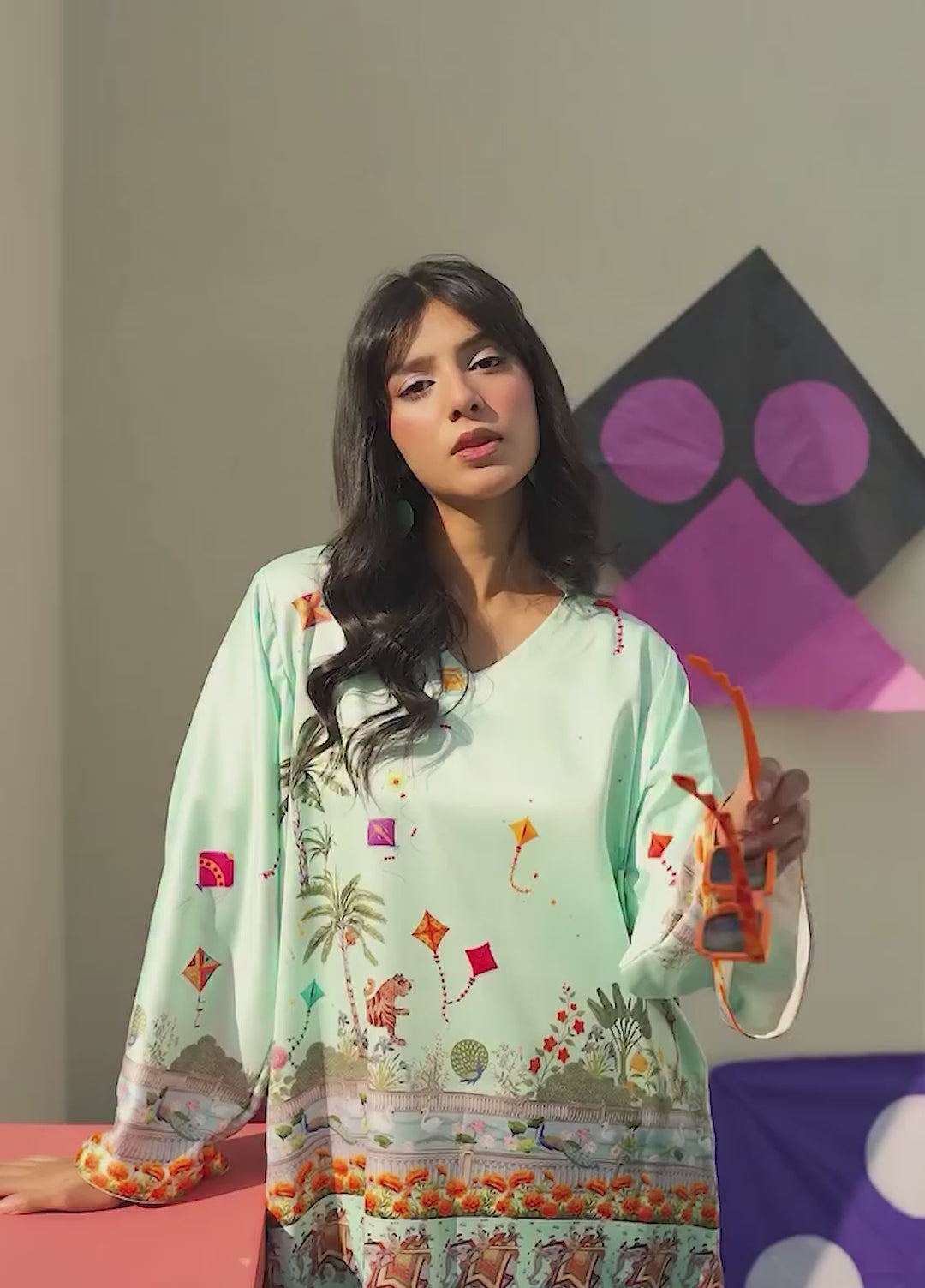 Printnation by Anayra Amal RTW Printed Poly Raw Silk 2 Piece Rang Patang - Casual Collection