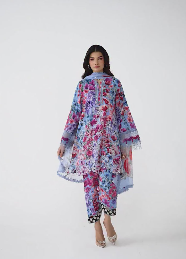 M Prints by Maria B Unstitched Printed Lawn 3 Piece Suit MB26UMP D-02 B - Summer Collection