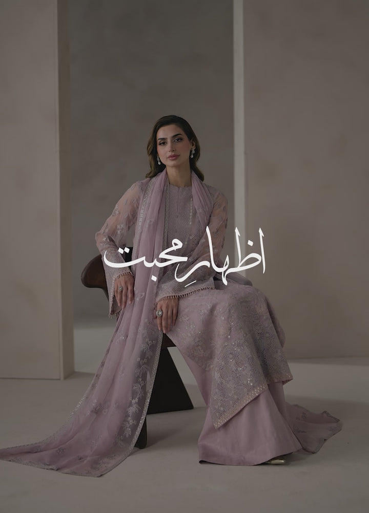 Lamisah by Lavish Premium Unstitched Embroidered Chiffon 3 Piece Suit LVP26UCL Pink Blossom - Festive Collection