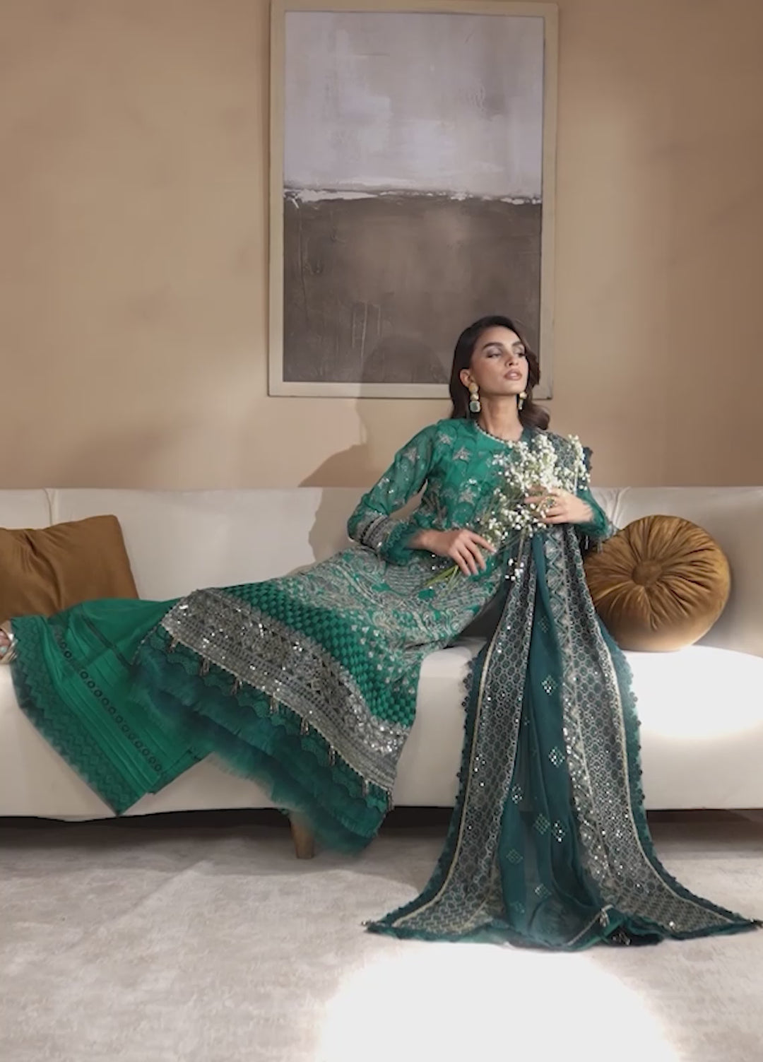 Xenia Formal Luxury Unstitched Embroidered Chiffon Suits 3 Piece XE25FL D-03 Mirai - Formals Collection