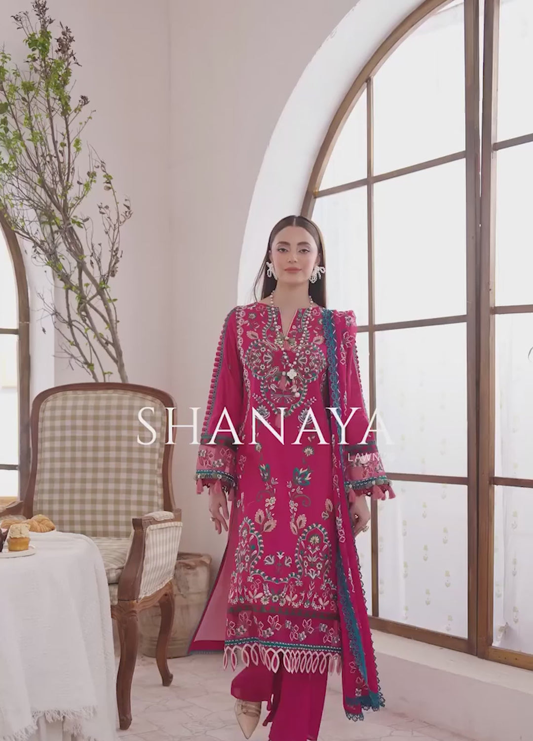 Shanaya by Mahnur Unstitched Lawn Embroidered 3 Piece Suit MN26US SN-07 - Summer Collection