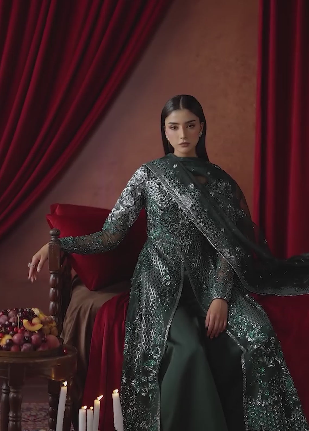 La Fuchsia by Afrozeh Unstitched Hand work Organza 3 Piece Suit AF26ULF Hierophant FWU-0073 - Wedding Collection