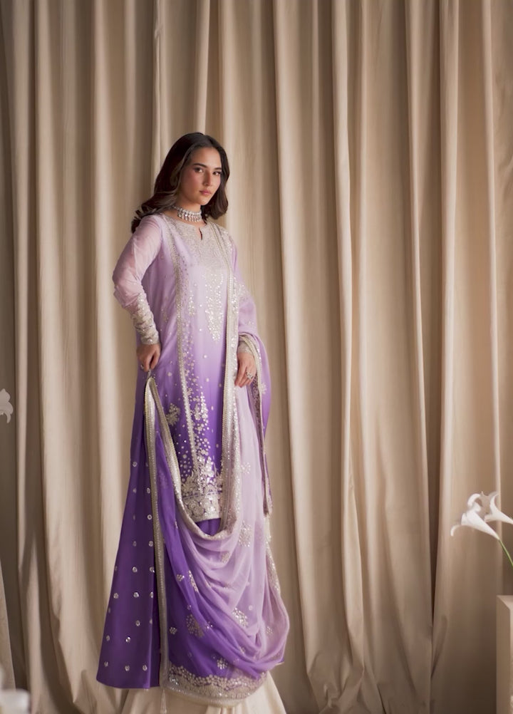 Sirayya by Zarif Unstitched Embroidered Chiffon 3 Piece Suit ZR26US Nigah 02 - Wedding Collection