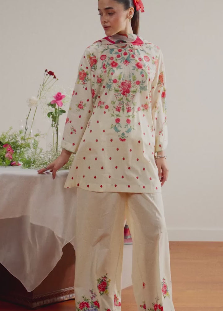 Coco by Zara Shahjahan Unstitched Printed Lawn 3 Piece Suit CZS26ULV AKI-6A - Summer Collection