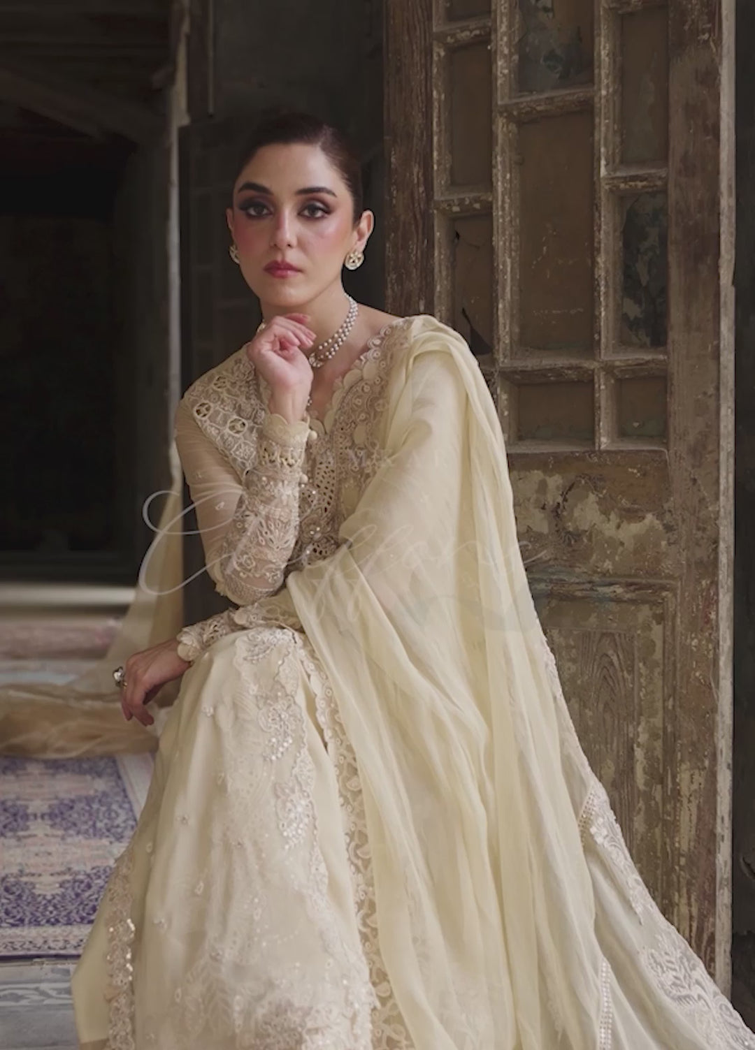 Qalamkar Embroidered Chiffon Suits Unstitched 3 Piece QLM25QC WC-07 Heela - Formals Collection