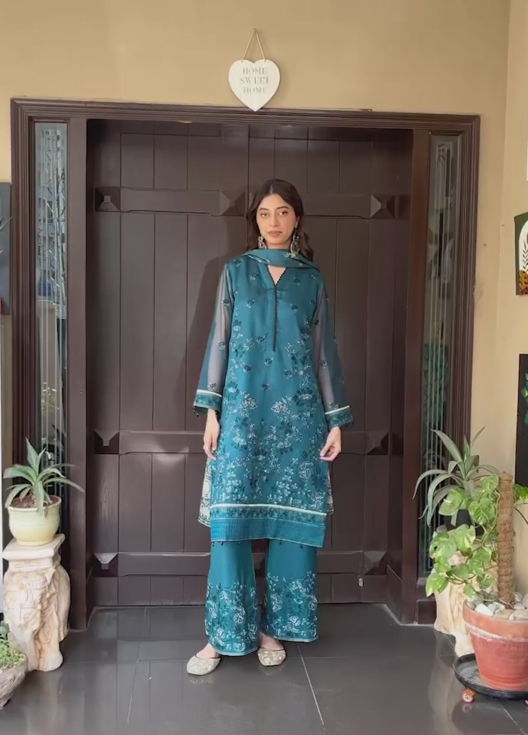 Salitex Unstitched Embroidered Cotton Net 3 Piece Suit SUNW7NO105 - Festive Collection