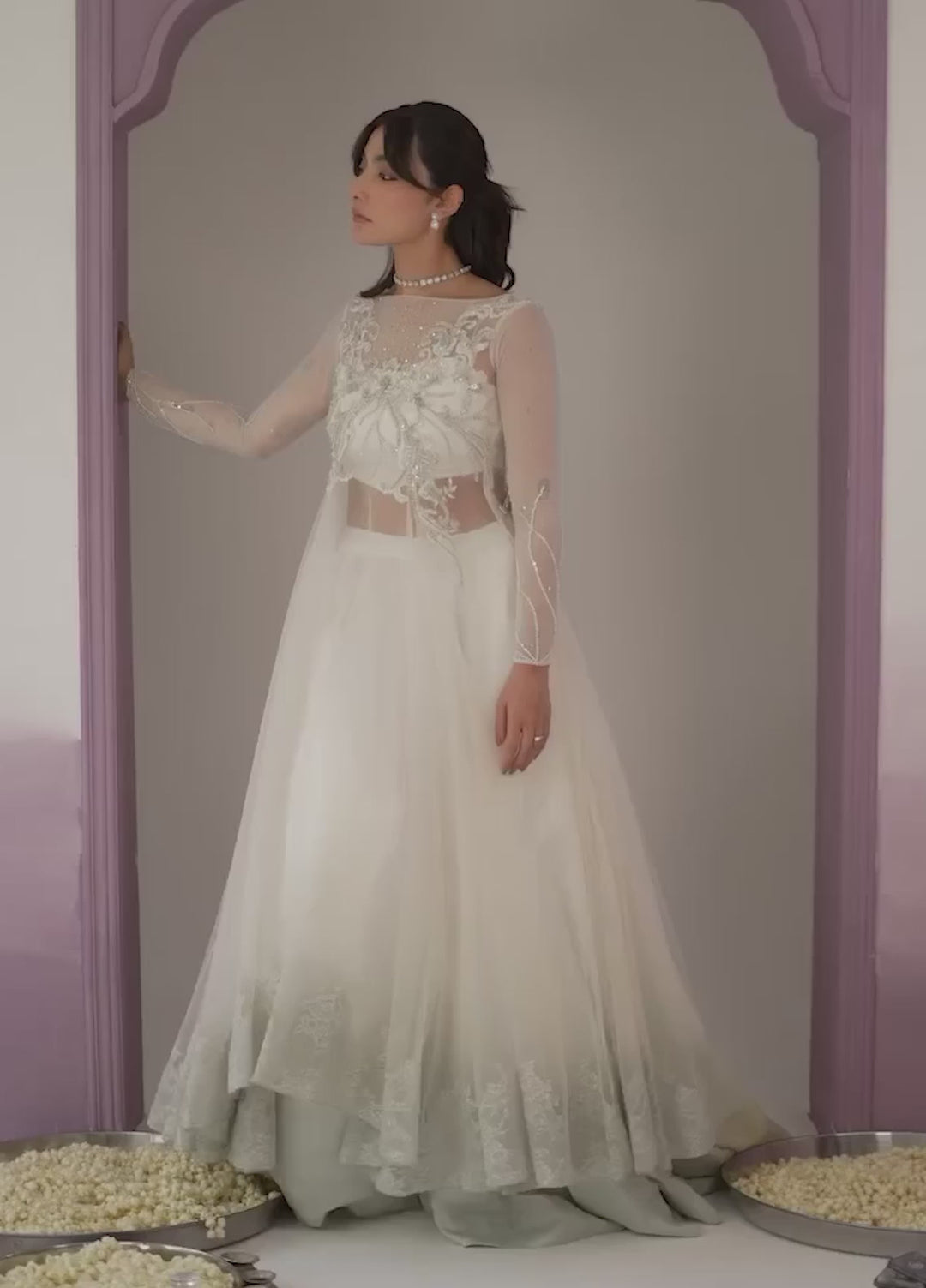 Jamnii Pret Embroidered Bareeze Net 2 Piece Suit Niyat E Shoq