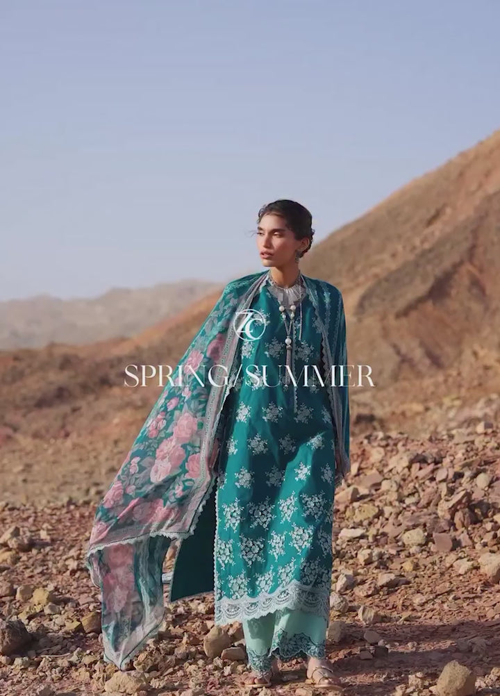 Zainab Chottani Unstitched Embroidered Luxury Lawn 3 Piece Suit ZC26ULZ D-12 NISSA - Summer Collection
