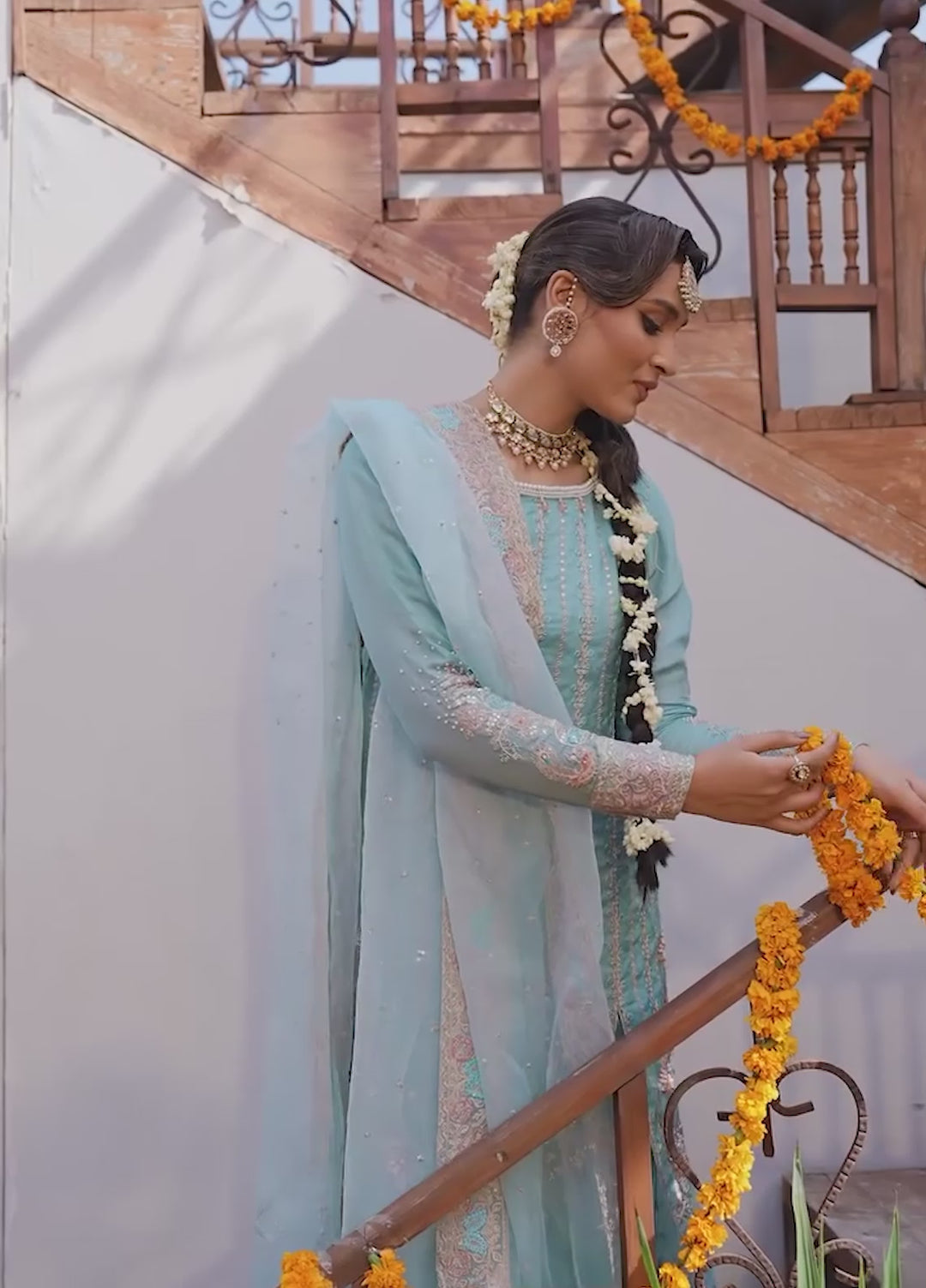 Jamnii Pret Embroidered Chiffon 3 Piece Suit Dastan