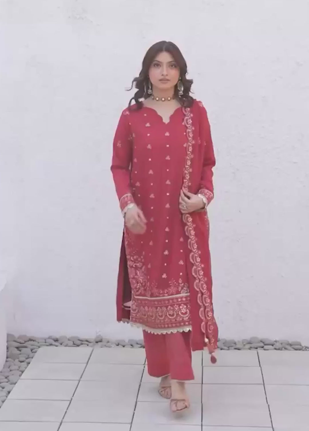 Salitex Unstitched Embroidered Chiffon 3 Piece Suit SUNW7CH109 - Festive Collection