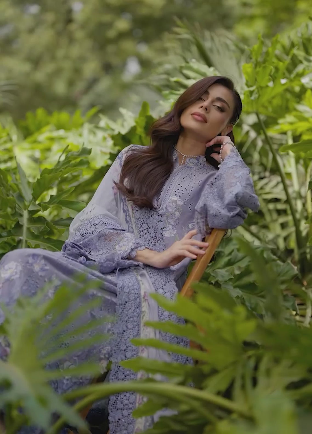 Elaf Premium Unstitched Embroidered Lawn 3 Piece Suit EL26ULF Pure Plum ELQ-4B - Festive Collection