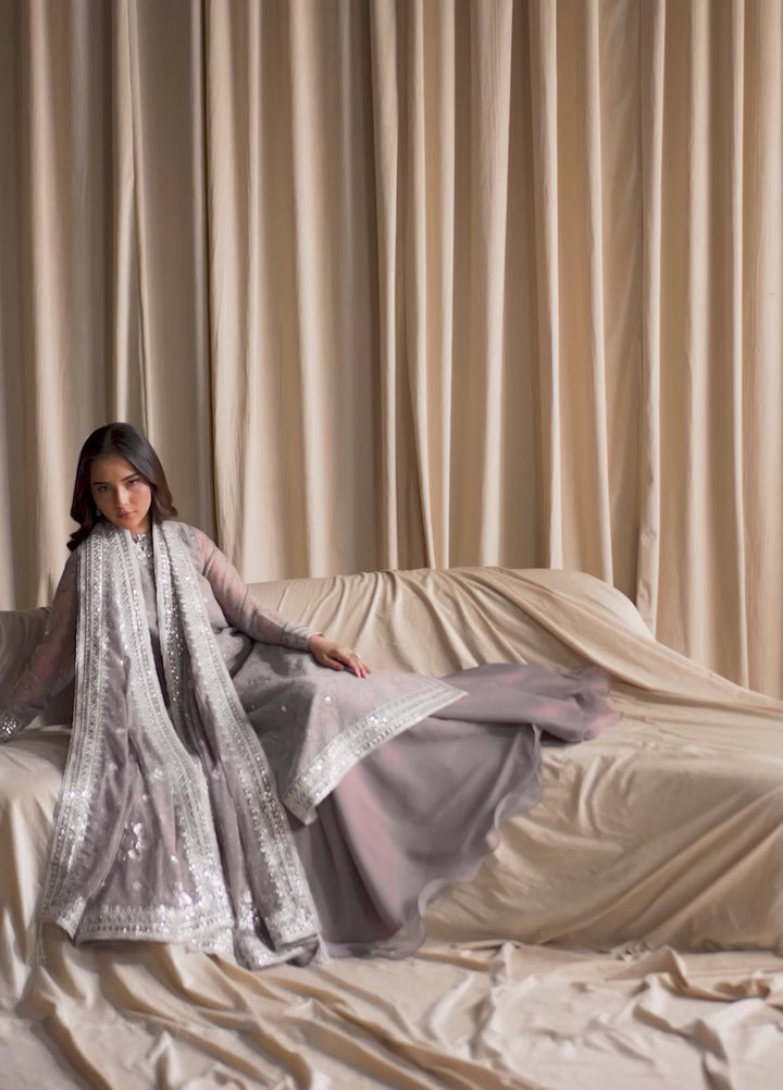 Sirayya by Zarif Unstitched Embroidered Chiffon 3 Piece Suit ZR26US Sitara 05 - Wedding Collection