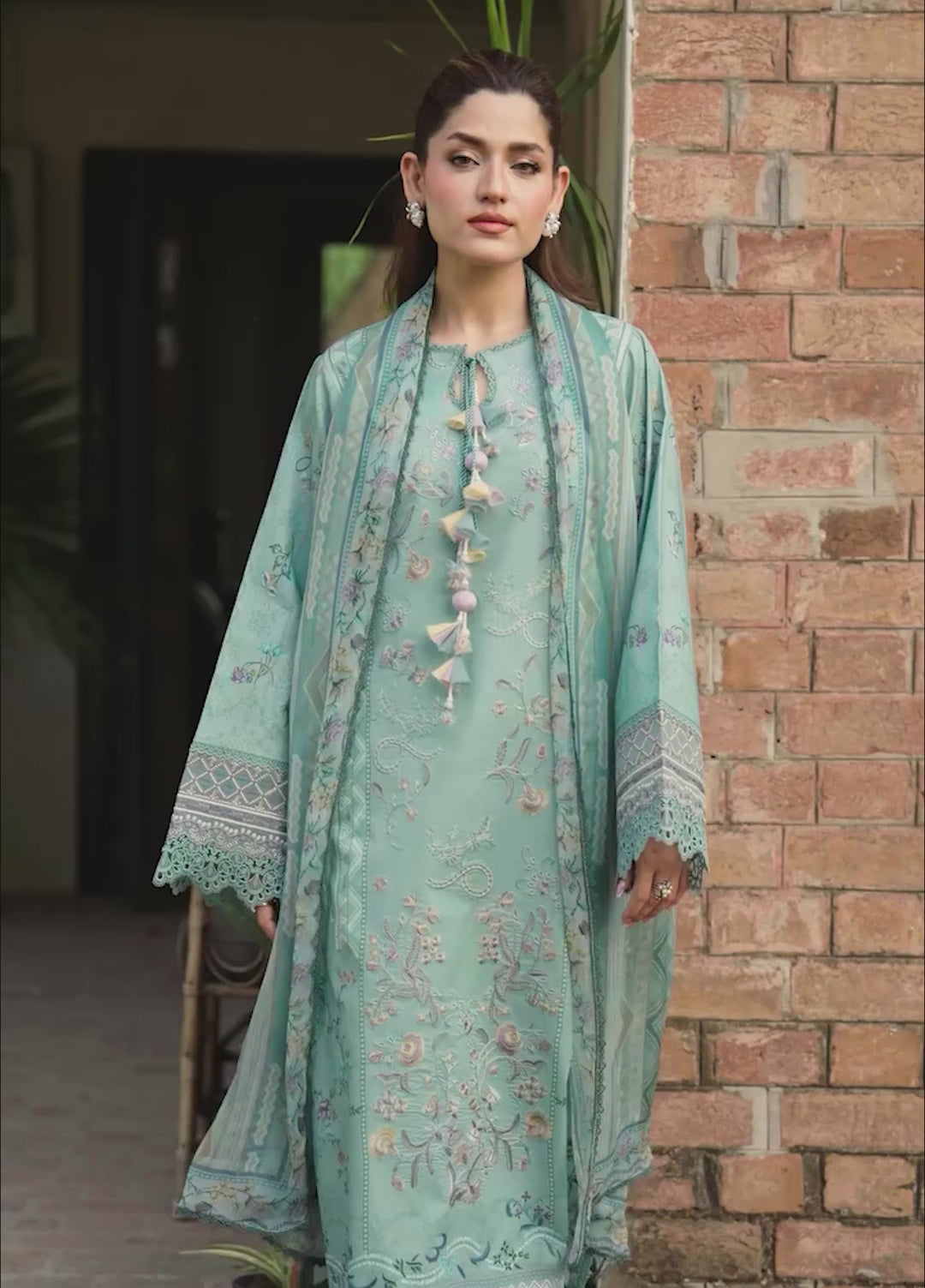 Odyssey by Florent Unstitched Embroidered Lawn 3 Piece Suit FL26UOL FZ-2B - Eid Collection