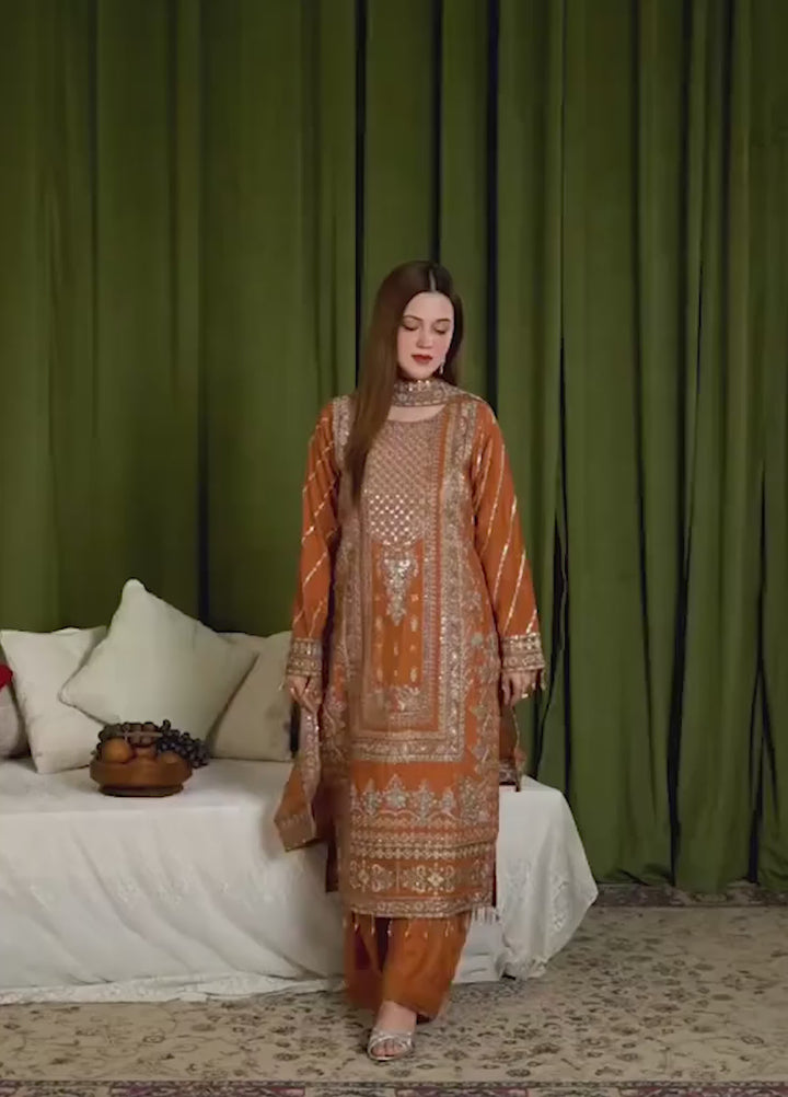 Sehrish by Maherposh RTW Embroidered Viscose Raw Silk 3 Piece Suit MP-SR-01 AMBER GRACE Festive Collection