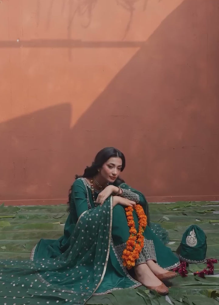 Koel by Jahaan RTW Embroidered Raw Silk 3 Piece Suit Hoor Festive Collection