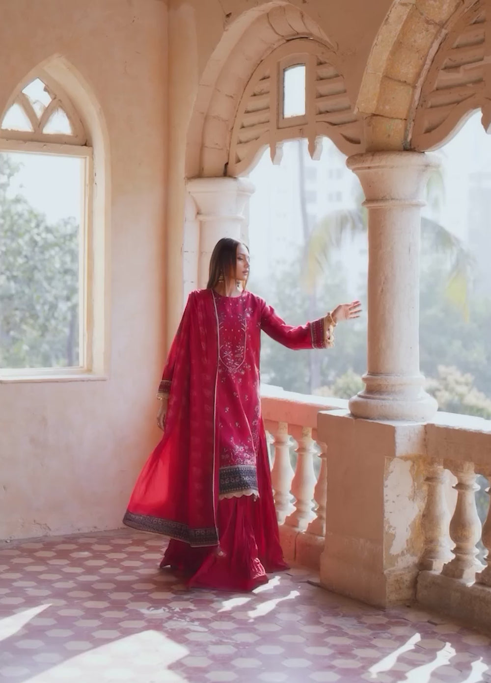 Salitex Unstitched Embroidered Chiffon 3 Piece Suit SUNW7JI109UT - Eid Collection
