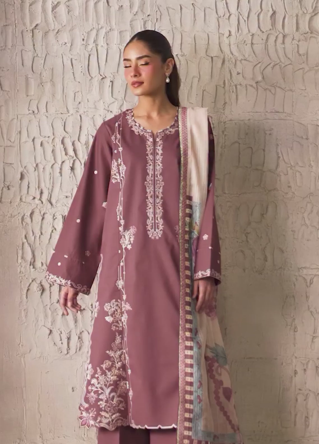 Selure by Seran Women Unstitched Embroidered Lawn 3 Piece Suit SN26ULS Roselle D-05 - Casual Collection