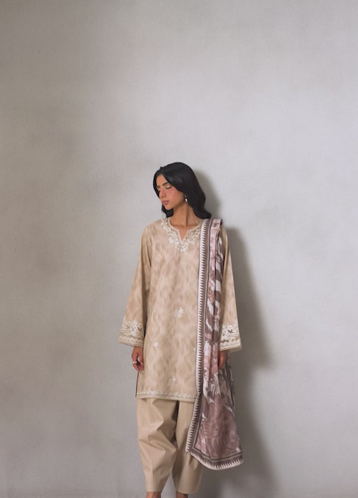 Selure by Seran Women Unstitched Embroidered Lawn 3 Piece Suit SN26ULS Elira D-07 - Casual Collection
