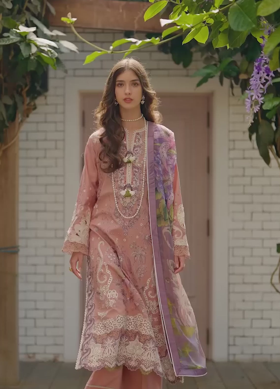 AMoi by Mushq Unstitched Embroidered Luxury Lawn 3 Piece Suit MU26AHL D-16 Daisy Chain - Summer Collection