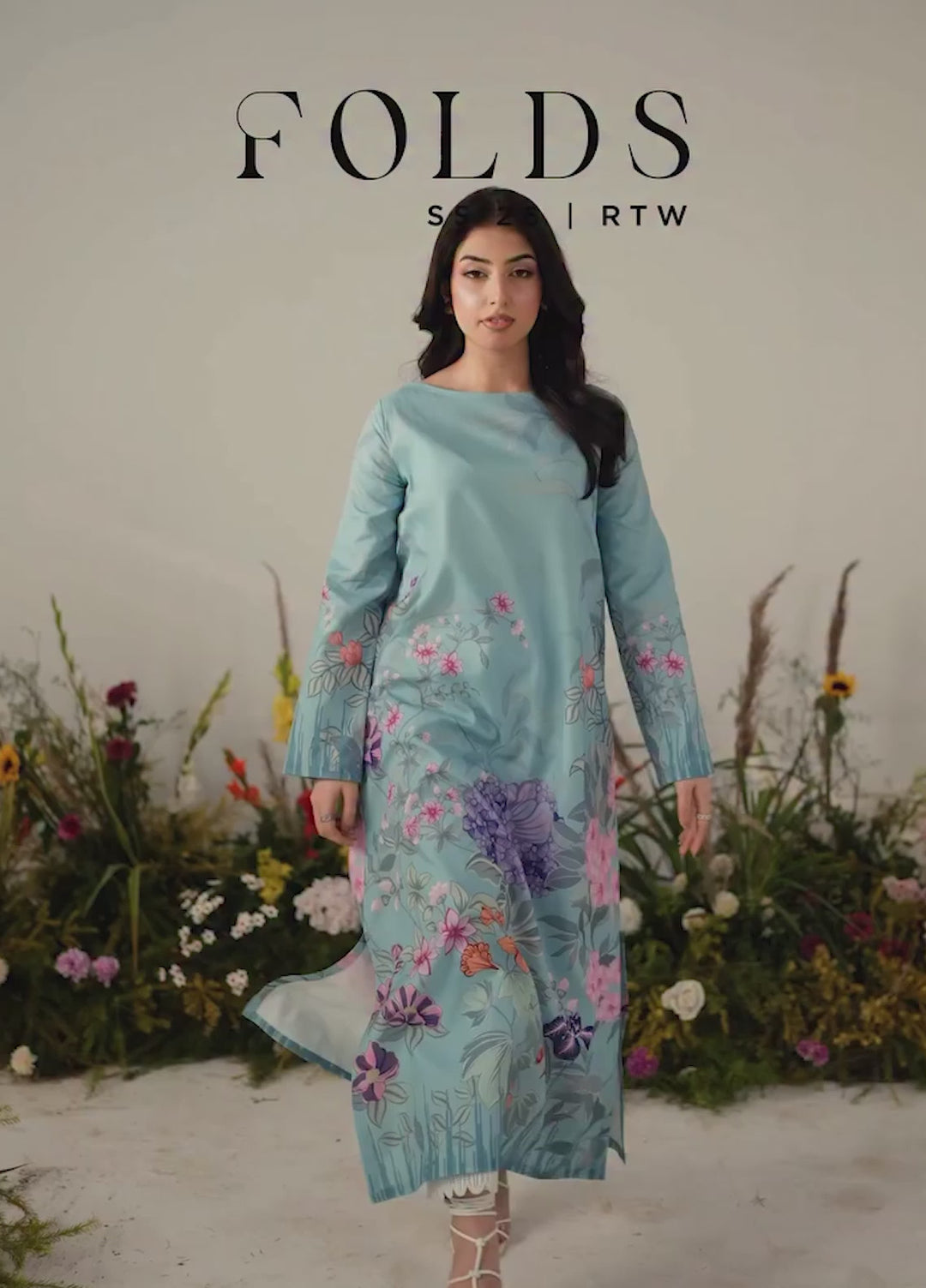 Folds by Zarposh RTW Printed Crepe 2 Piece Suit ZR26PF IRIS - Casual Collection