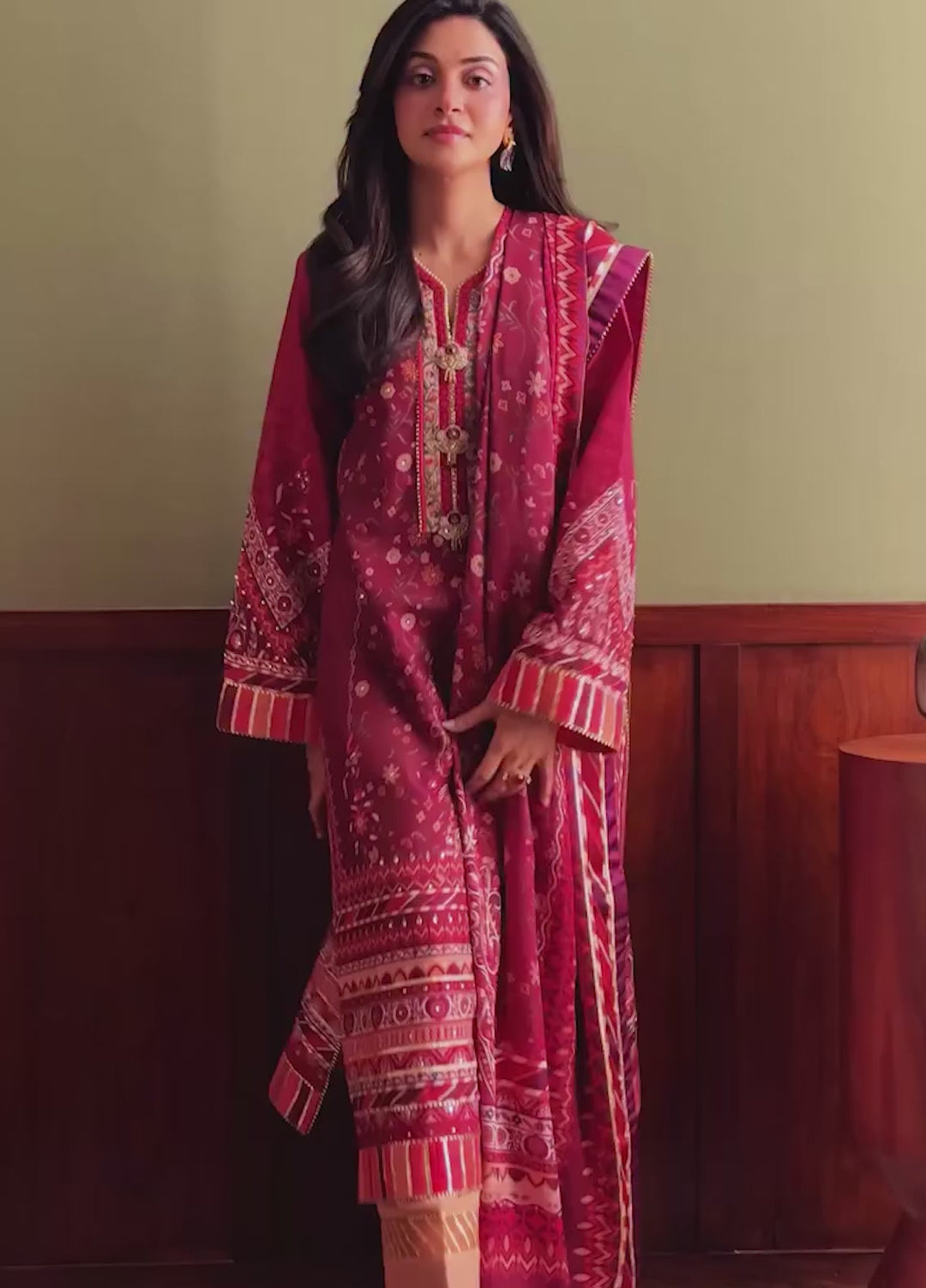 Nirvana by Mushq Unstitched Printed Raw Silk 3 Piece Suit MU26UNR Soft Spotlight HUNPS260106 - Festive Collection