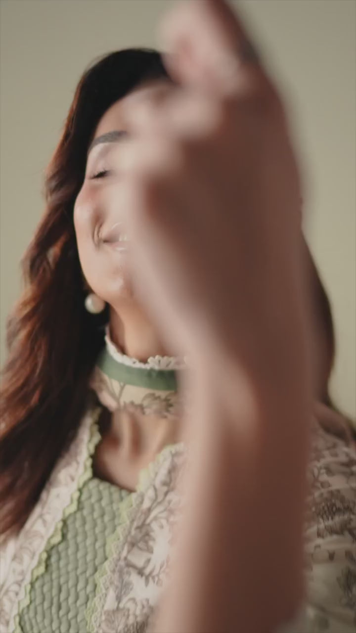FNF Prints by Faiza Faisal Unstitched Printed Lawn 3 Piece Suit FF26UF D-1 Sage Whisper - Summer Collection