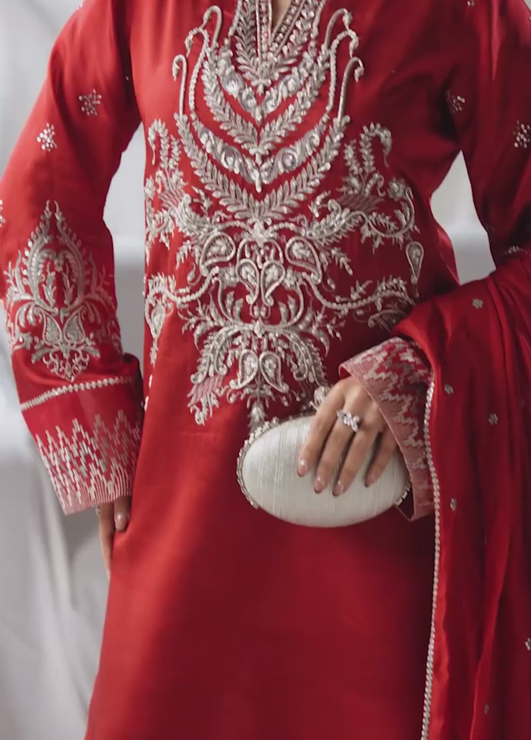 Celeste by Jamni RTW Embroidered Sheesha Silk 3 Piece Suit AMBER Festive Collection