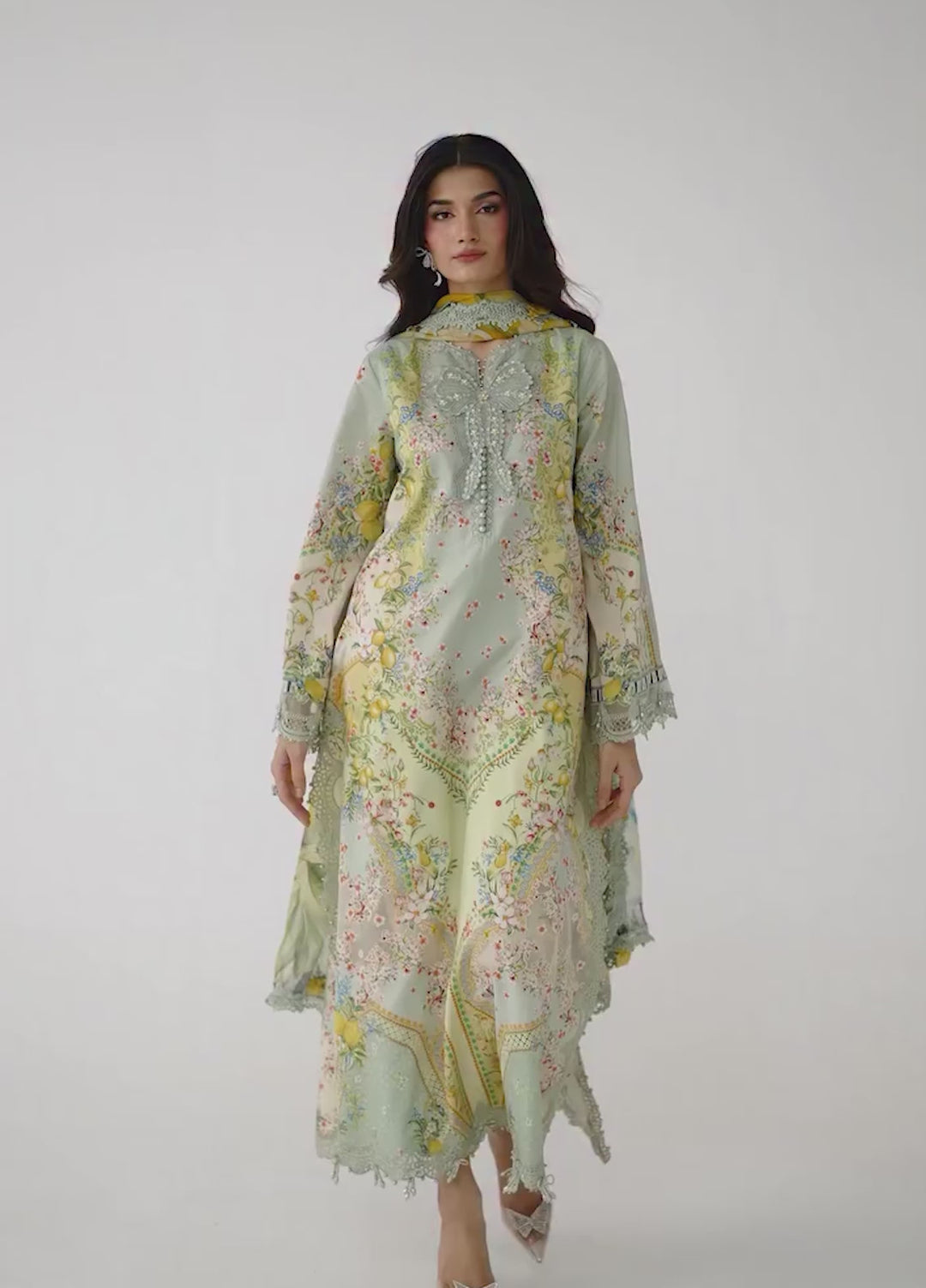 M Prints by Maria B Unstitched Printed Lawn 3 Piece Suit MB26UMP D-08 B - Summer Collection