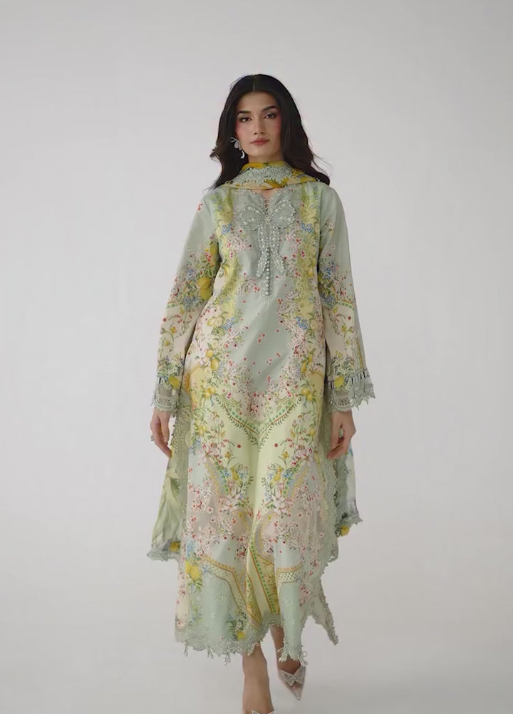 M Prints by Maria B Unstitched Printed Lawn 3 Piece Suit MB26UMP D-08 B - Summer Collection
