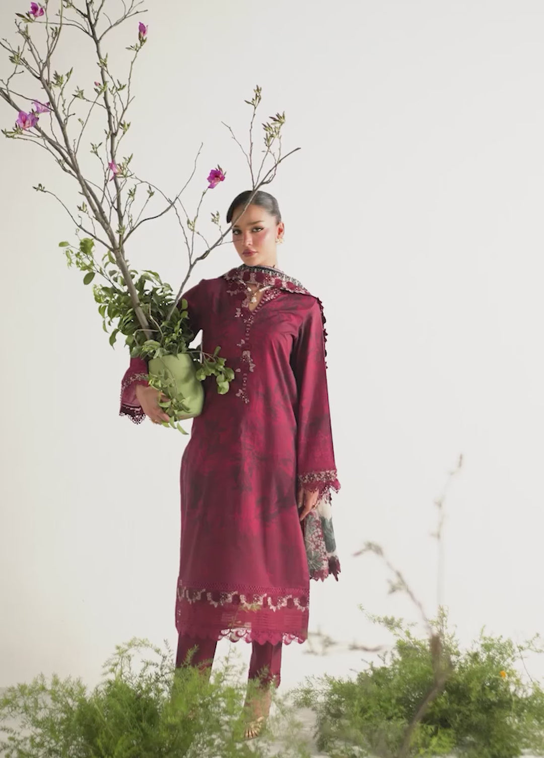 Daily Delight by Nureh Unstitched Embroidered Lawn 3 Piece Suit NU26UDDL DD-28 - Summer Collection